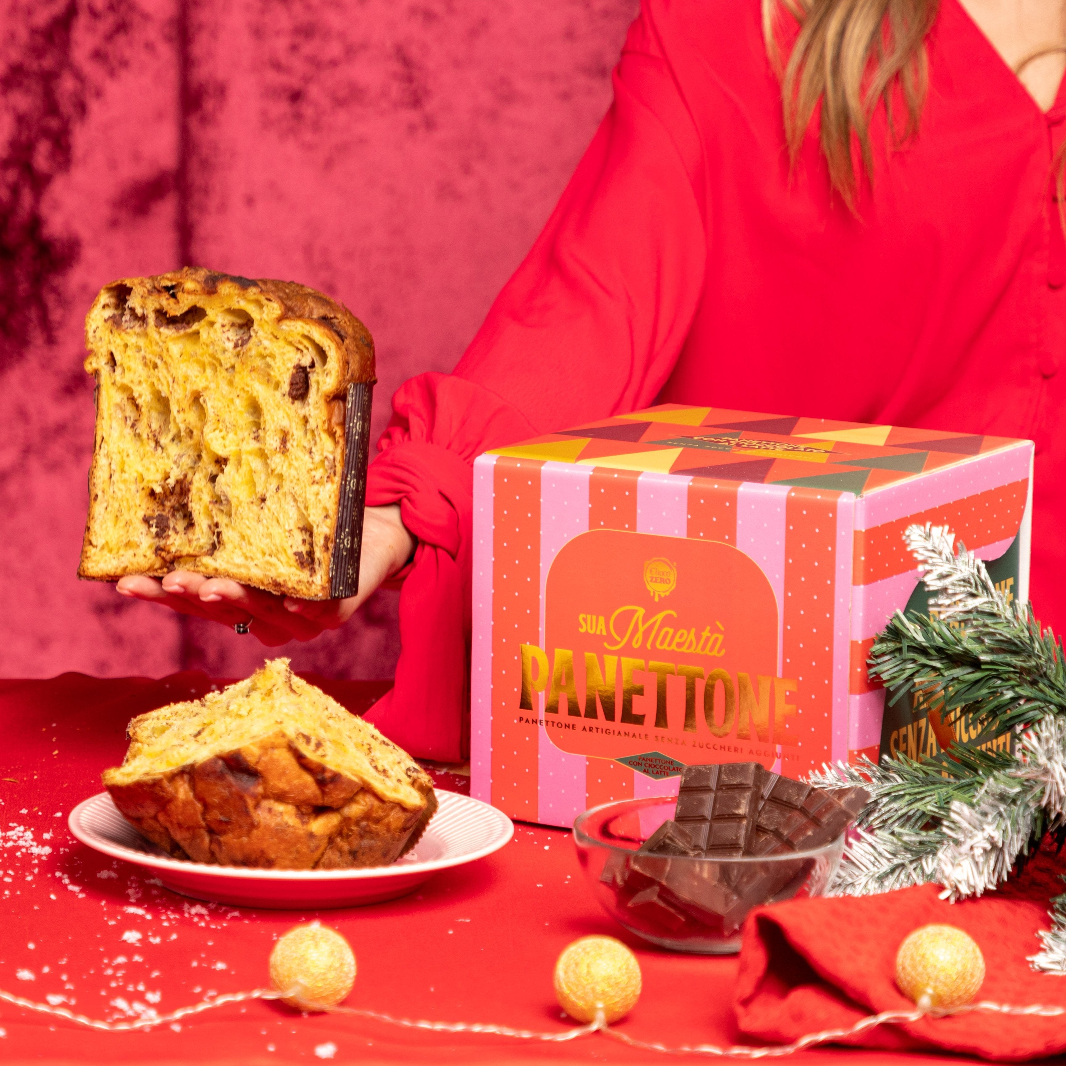 panettone e scatola choco zero